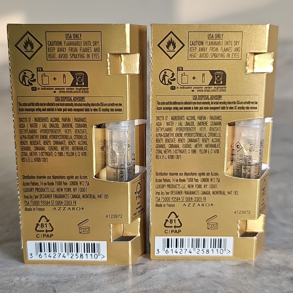 2X Azzaro Forever Wanted Elixir Samples - Picture 2 of 2